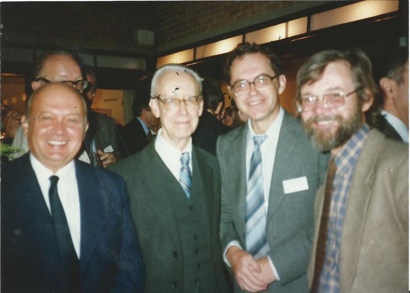 1987 Brussels meeting picture of Koros, Noyes, Noszticzius, and Field