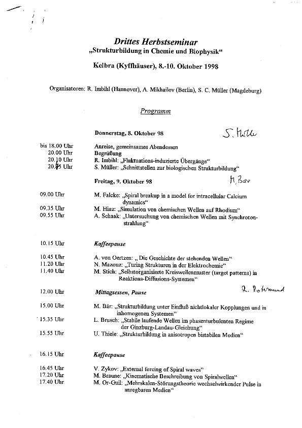 1998 Herbstseminar - Scientific program