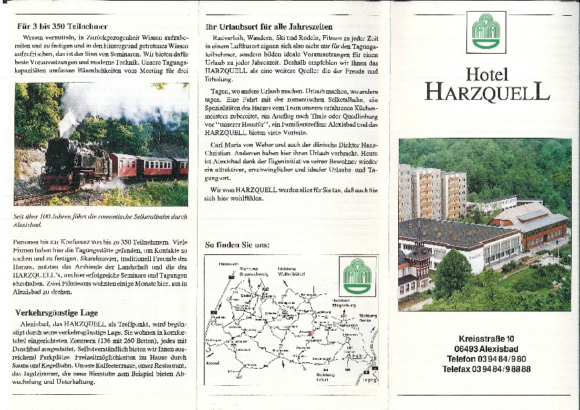 1997 Herbstseminar - Hotel flyer