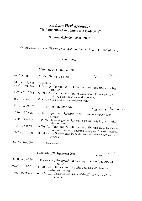 2001 Herbstseminar -  Program