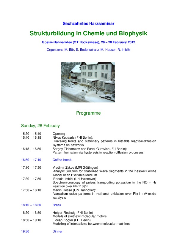 2012 Harzseminar - Scientific program