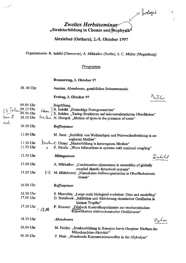 1997 Herbstseminar - Scientific program