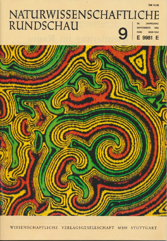 Cover Page of Naturwissenschaftliche Rundschau, Volume 39, Issue 9, 1986