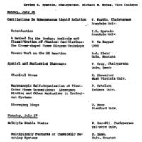 1982 Gordon Research Conference Oscillations &amp; Dynamic Instabilties in Chemical Systems - schedule