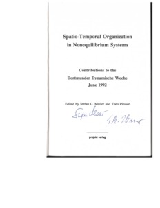 Signatures of the editors of the 1992 book "Spatio-Temporal Organization in Nonequilibrium Systems"