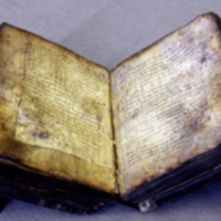 The Archimedes Palimpsest bound and open to fols. 103v-105r (1998)