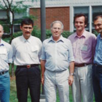 Group photo of Arkadty Rovinsky, Georgy Guria, Anatol Zhabotinsky Vladimir Zykov, and Fazly Ataullakhanov (1994)