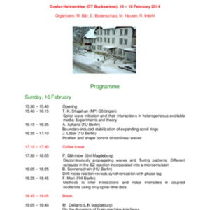 2014 Harzseminar - Scientific program