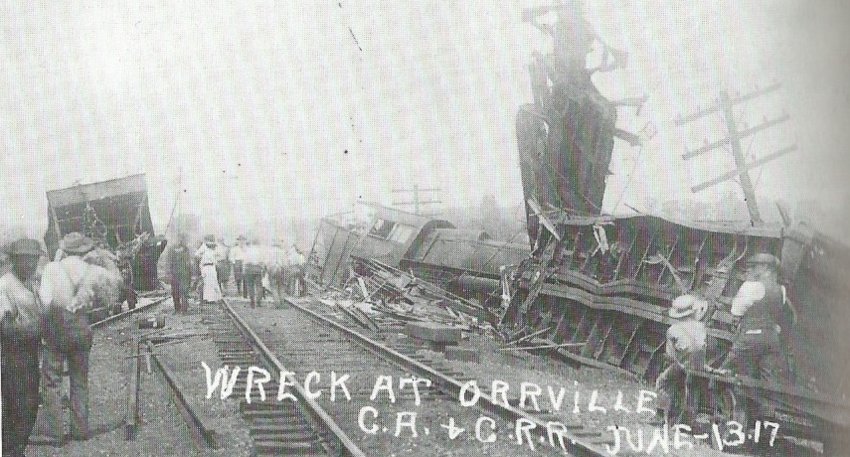 photo of train crash in orville