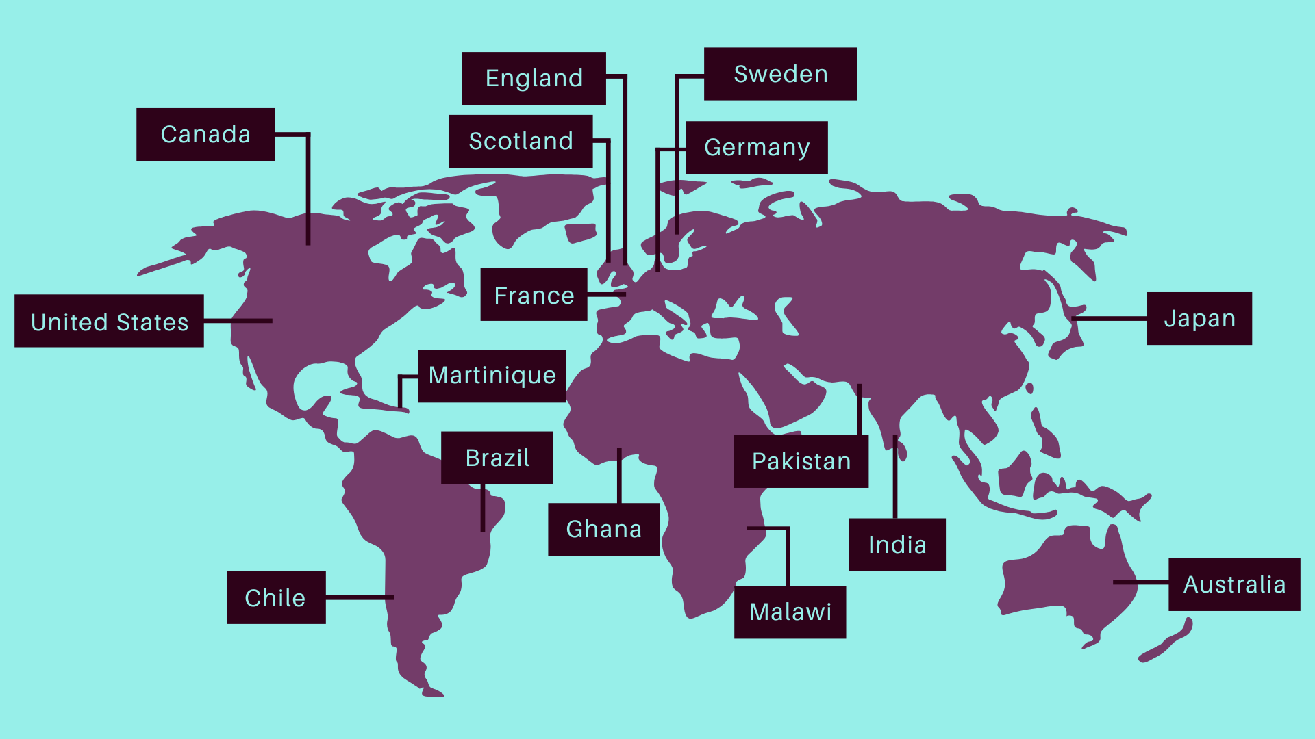 World Map WGSS Alums 2025