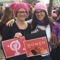 Drs.  Christa  Craven  and  Olivia  Navarro-Farr  at  the  2017  Women’s  March  in  Wooster,  Ohio.